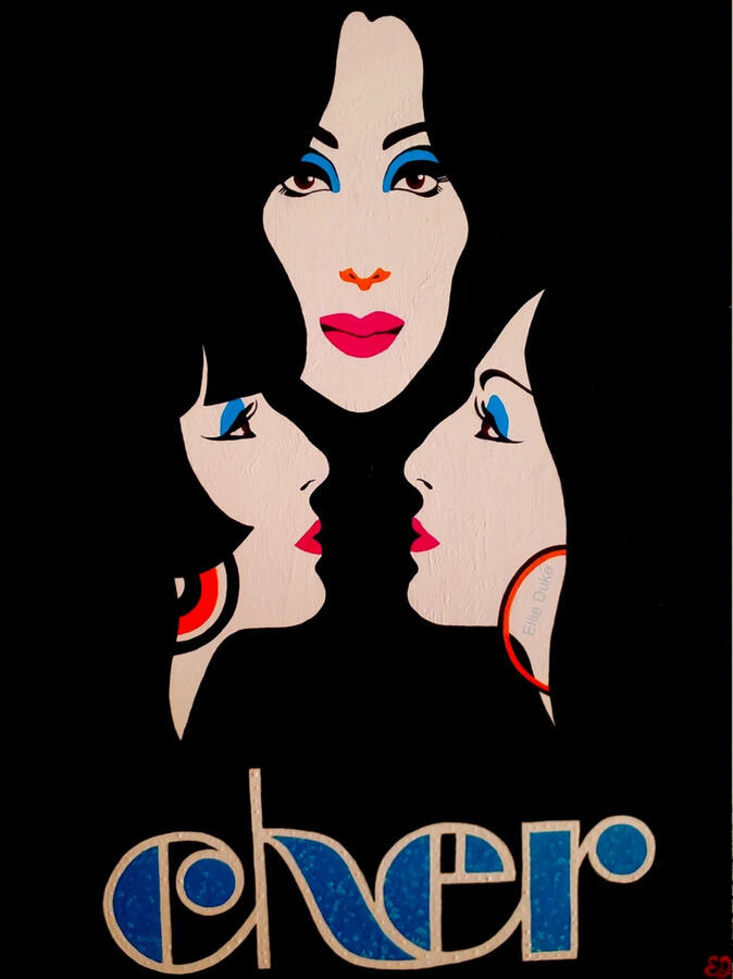 Cher cher pop art portrait ellie duke art