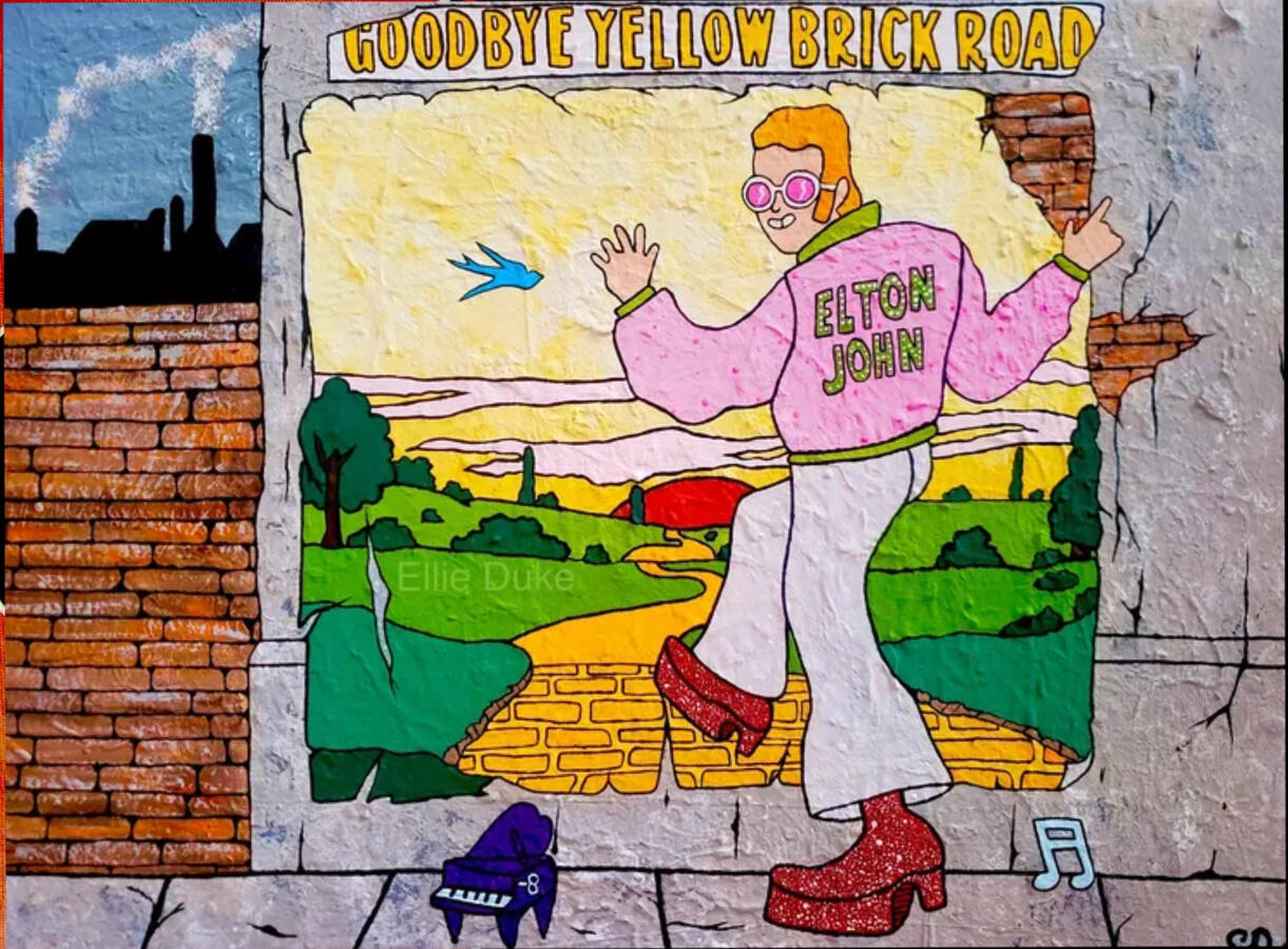 Elton John Cartoon elton john album cover ellie duke