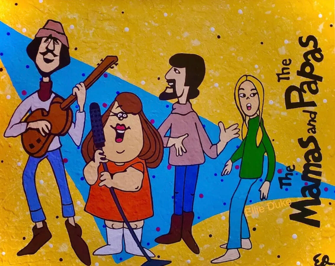 The Mama's and The Papa's mamas and papas cartoon hollywood bowl ellie duke art