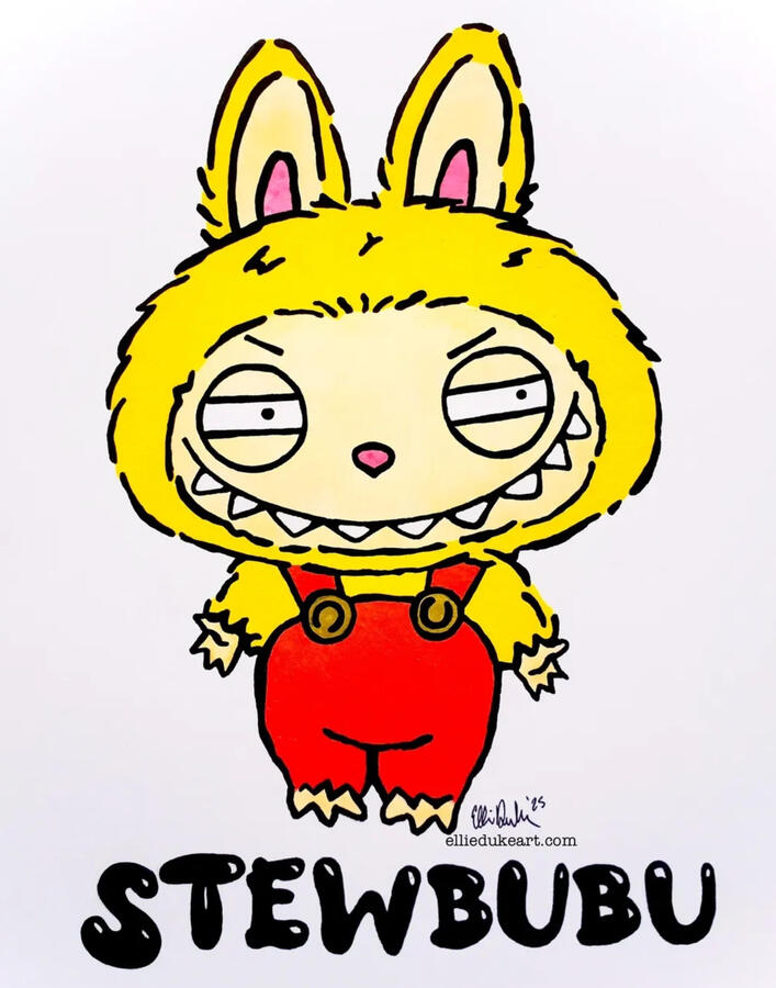 Labubu x Stewie Griffin labubu art family guy art ellie duke stewie