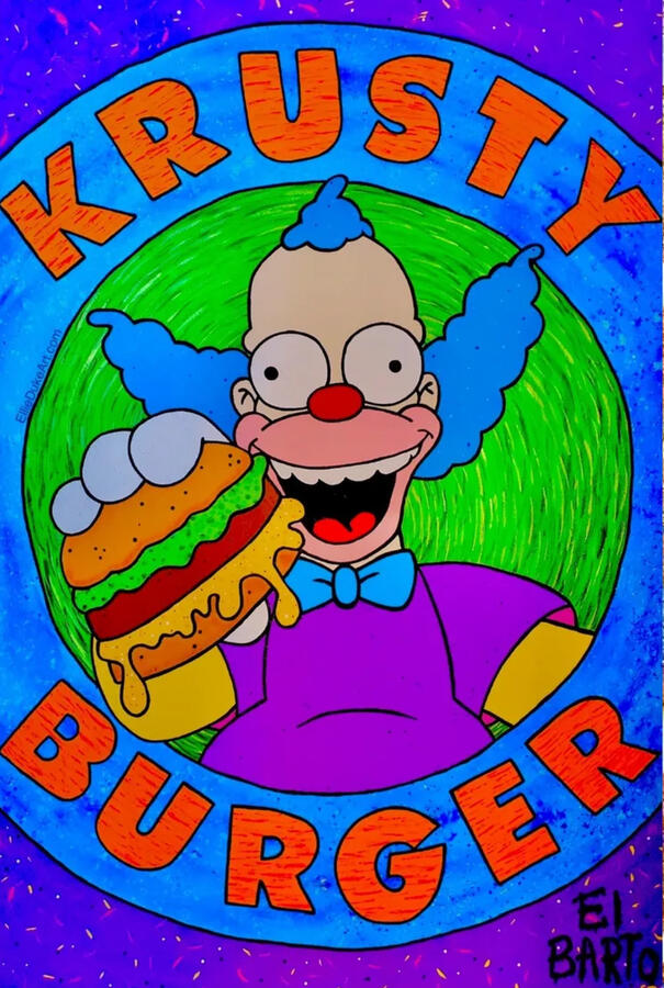 Krusty the Clown the simpsons krusty ellie duke art