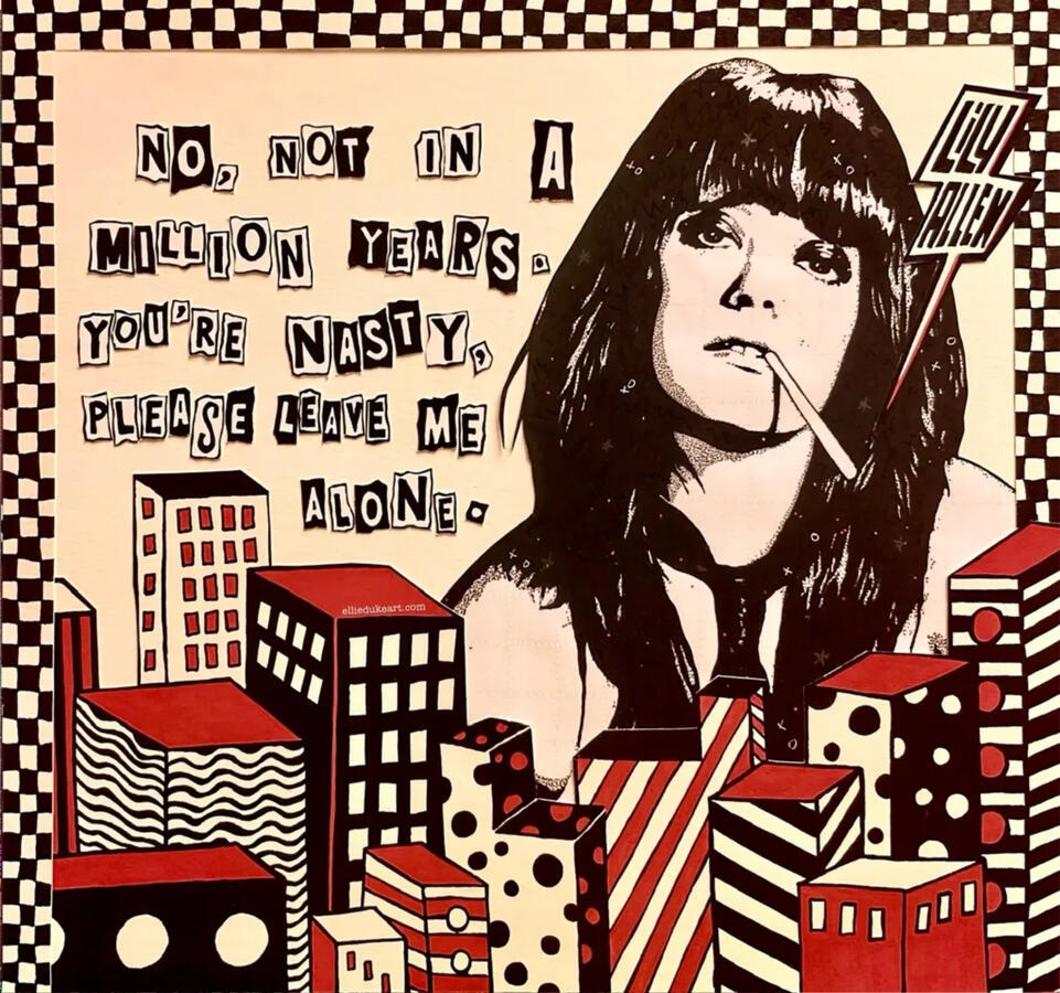 Lily Allen lilly allen pop art portrait art ellie duke