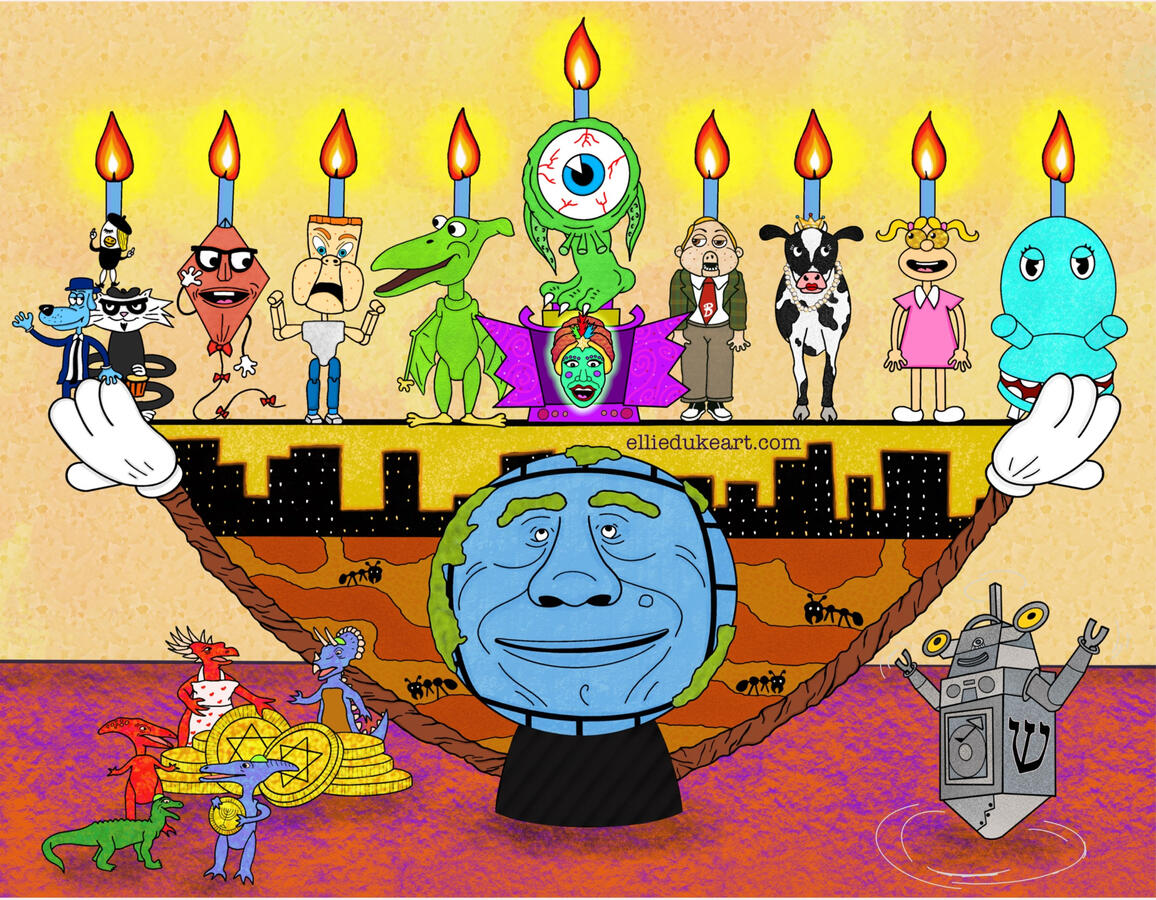 Pee-wee's Playhouse Hanukkah pee wees playhouse christmas art hanukkah ellie duke