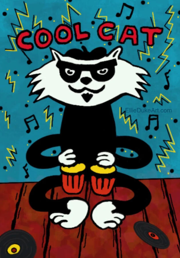 Cool Cat Cartoon ellie duke cartoon art pee wee