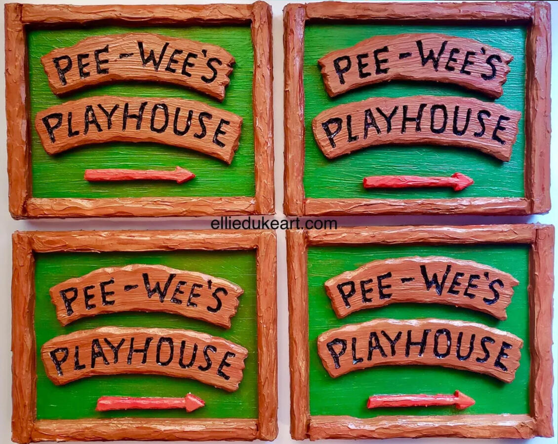 Mini Pee-wee's Playhouse Signs pee wees playhouse wood sign ellie duke replica art
