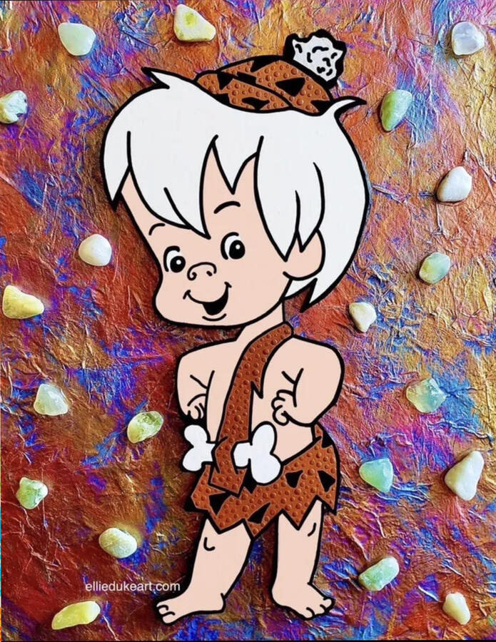 Mixed Media Bamm Bamm Rubble mixed media bamm bamm rubble art ellie duke