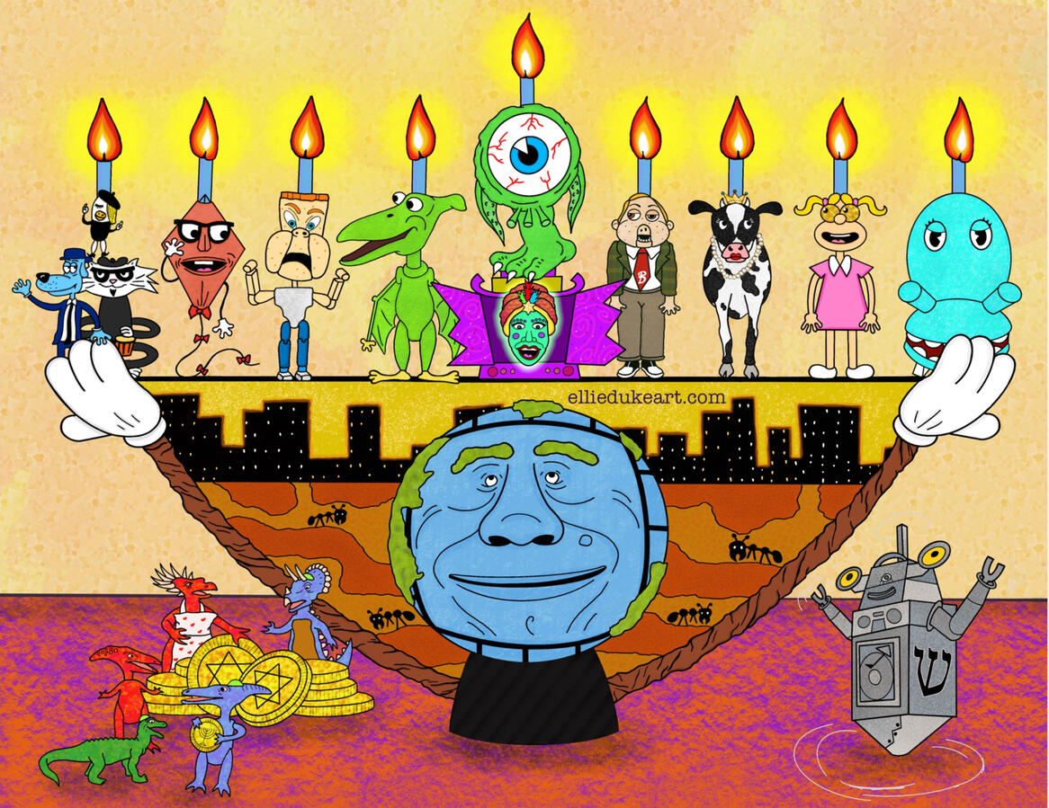 Pee-wee's Playhouse Hanukkah pee wees playhouse hanukkah ellie duke christmas art